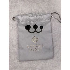 Kendra Scott Naomi Gunmetal Double Ring in Black Drusy